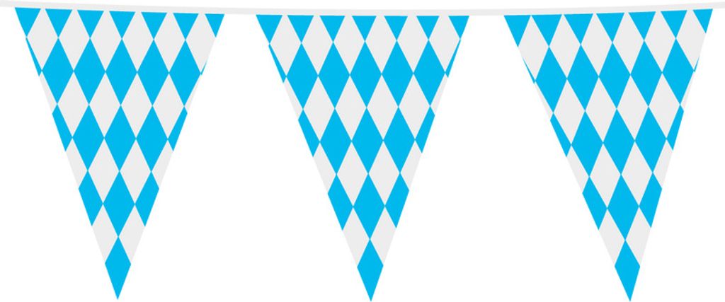 XXL Wimpel Girlande aus Folie Bayrisch Blau Weiß 10 Meter Produktbild 