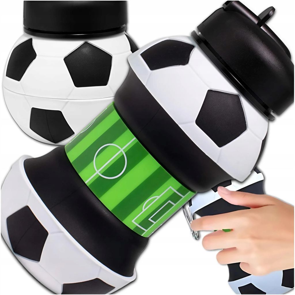 Faltbare Silikon-Trinkflasche Fußball – Ausziehbare Produktbild 