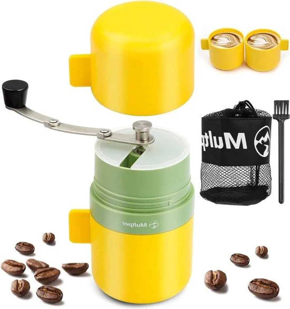 Moulin à café manuel en céramique avec réglage continu et sac de transport