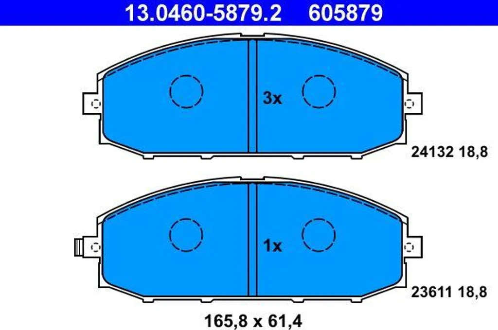 Plaquettes de frein ATE 13.0460-5879.2 pour Patrol OE 41060VC290