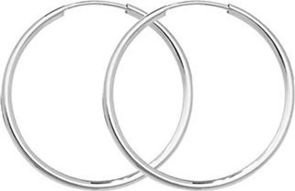 Dormeuses Créoles en Or Blanc 9 Carats 25mm pour Femme Chic et Élégante