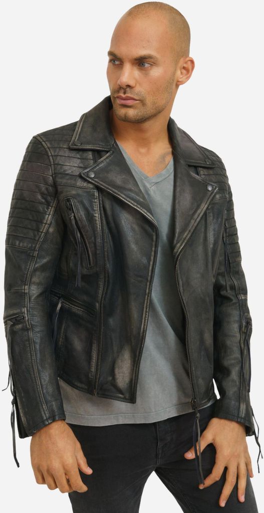 Bryan Herren Echtleder Lederjacke Schwarz L