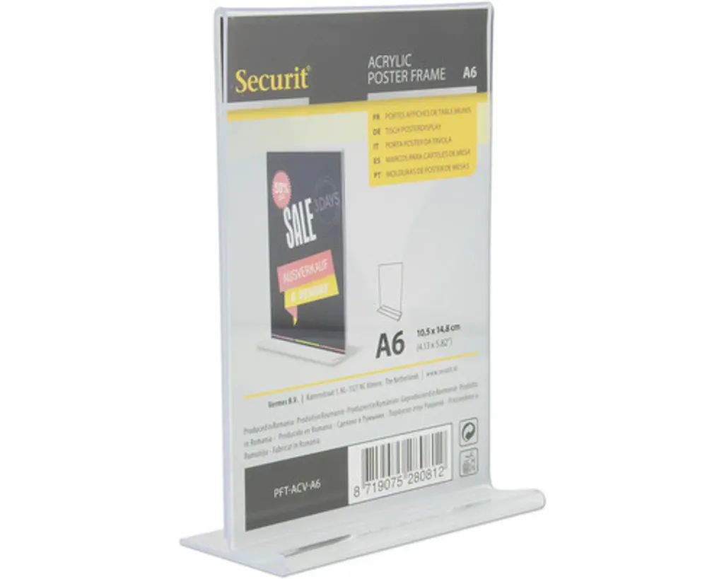 Présentoir de Table en Acrylique A6 Securit pour Menu et Signalétique - 5