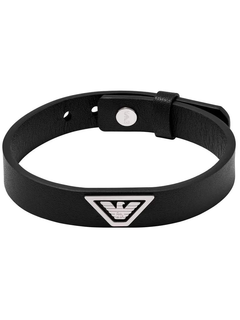 Emporio Armani EGS3128040 Bracciale Uomo Pelle e Acciaio Nero | Shop