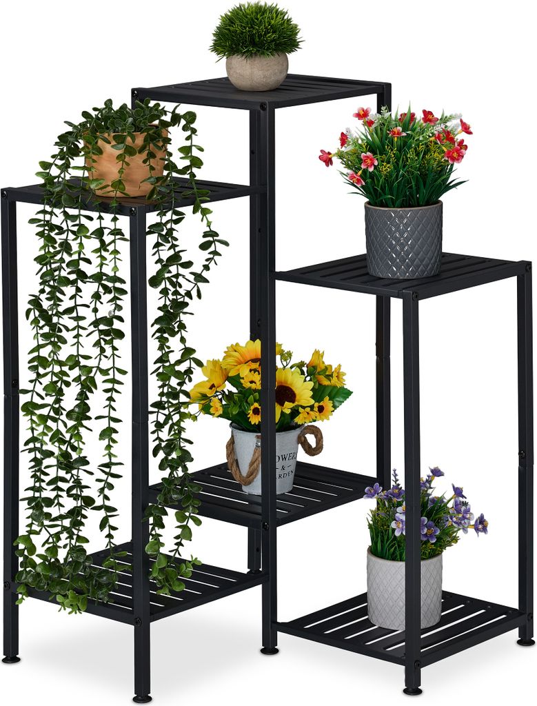 Scaffale per fiori in metallo Relaxdays, 6 ripiani per vasi Immagine del prodotto 