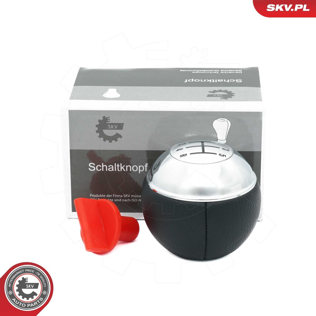 ESEN SKV Schaltknauf Schalthebelknauf Silber Leder Polyurethan(Polyurethan) 5-Gang für MINI Schrägheck (R50, R53) Cabrio (R52)