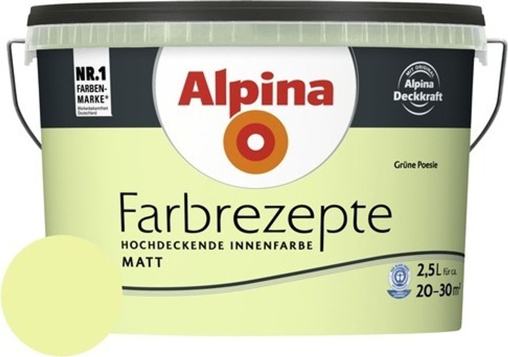 Alpina Wandfarbe Farbrezepte Grüne Poesie 2,5 l Produktbild 
