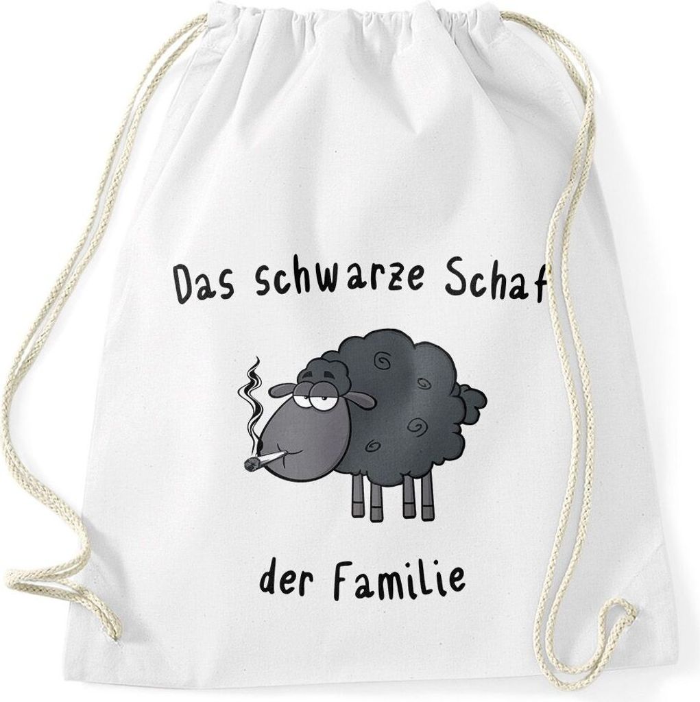 Turnbeutel Das Schwarze Schaf der Familie Moonworks Smoke weiß unisize