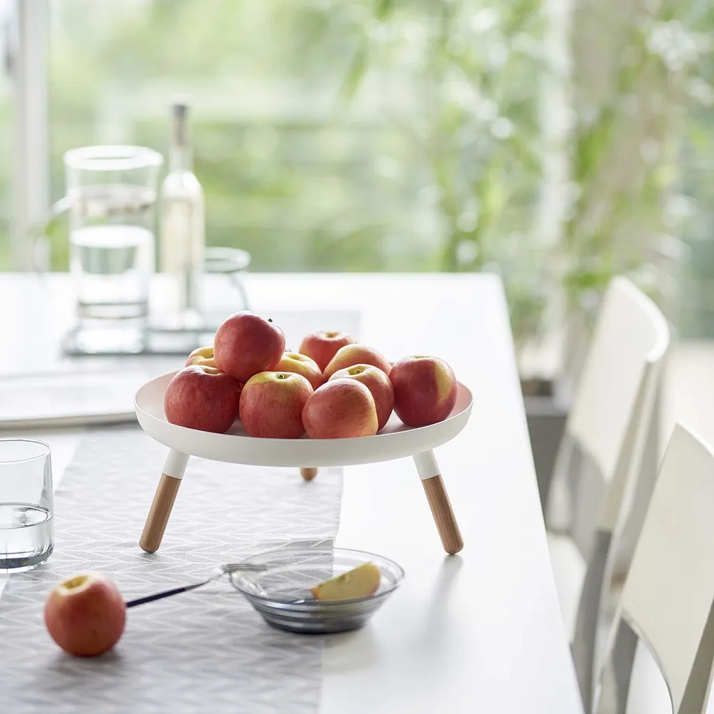 Yamazaki Table d'Appoint Coupe Décorative 32cm Blanche Design Minimaliste - 10