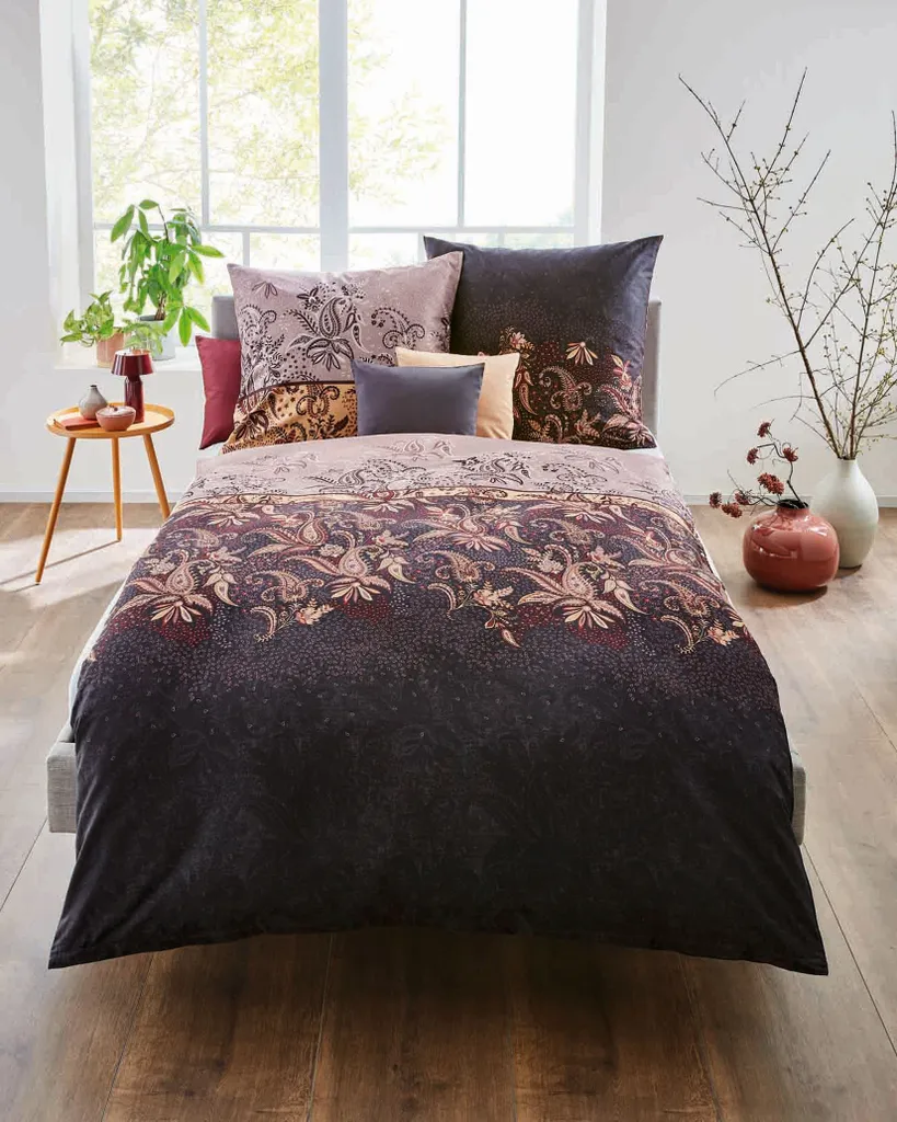 Kaeppel Sheila Nero 135x200 Mako Satin - Set Letto Design Esclusivo