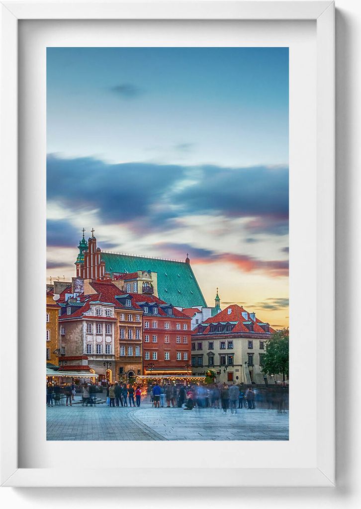 Altstädter Schloss in Warschau– Wandbild mit Rahmen – Gerahmtes Bild – Wanddekoration – 40x60 cm – Weiß