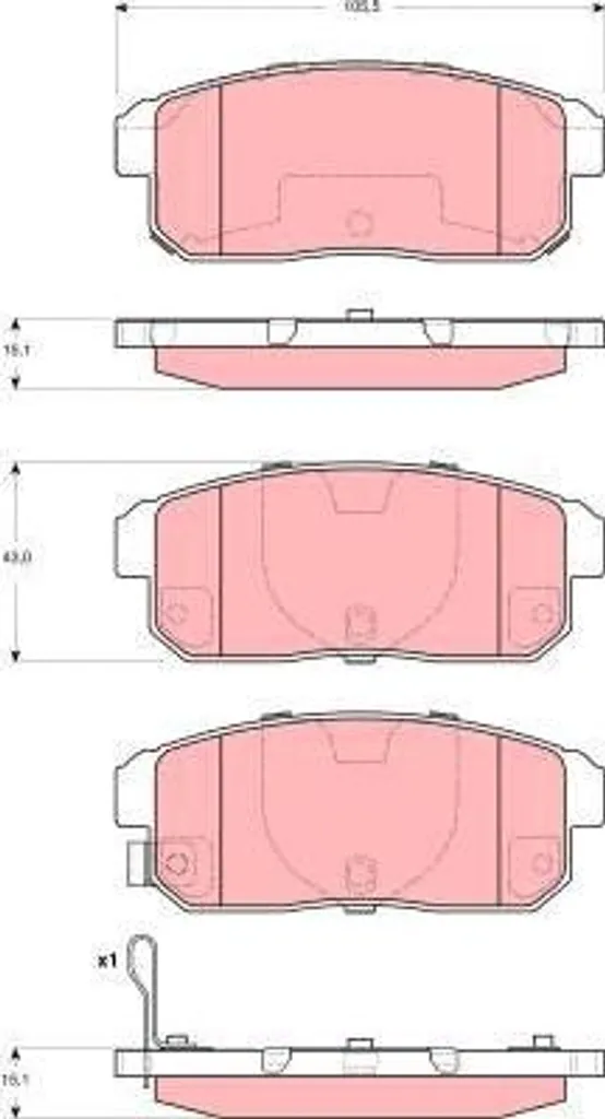 Jeu de plaquettes de frein à disque TRW GDB3357 pour Mazda et Nissan