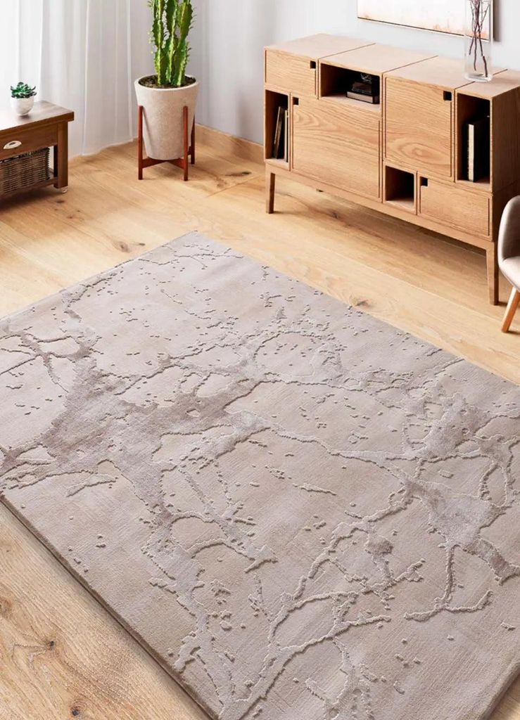 ATTICGO Kurzflorteppich ORIS Marmoreffekt mit relief in Beige, 154x230 cm