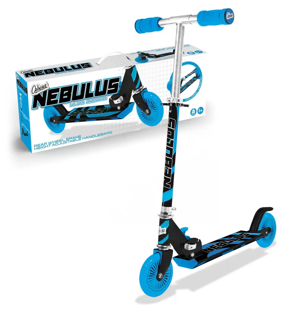 Trottinette tout âge avec grandes roues de 200mm coloris noir et bleu