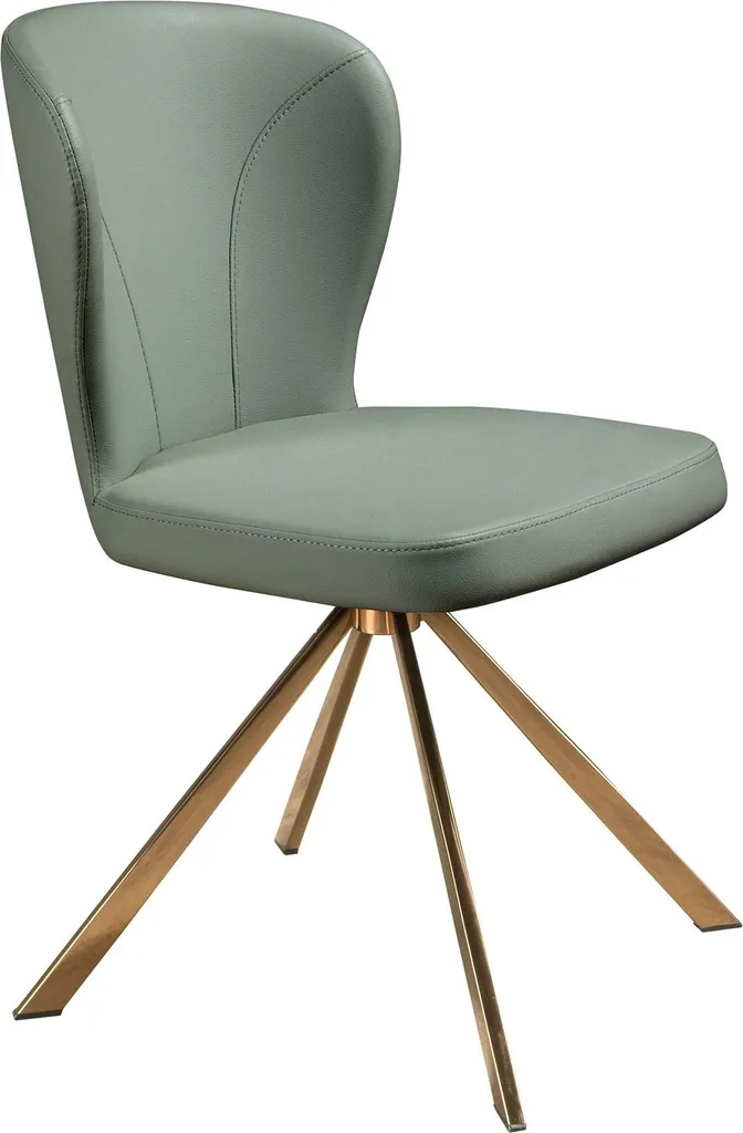 Chaise pivotante ergonomique vert clair similicuir pour bureau 4183