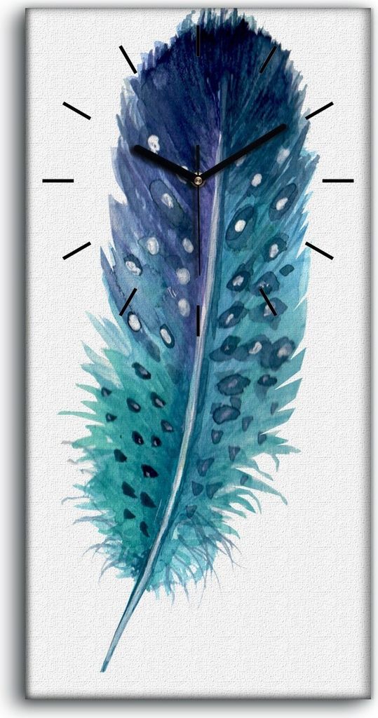 Dekor Leinwand Uhr Wandbilder Geräuschlos Kunstdruck 30x60 Malerei Federn Kunst - schwarze Hände