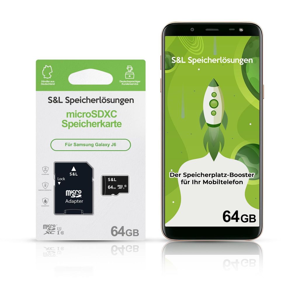 microSD Speicherkarte S&L für Samsung Galaxy J6 - Speicherkapazität: 64 GB