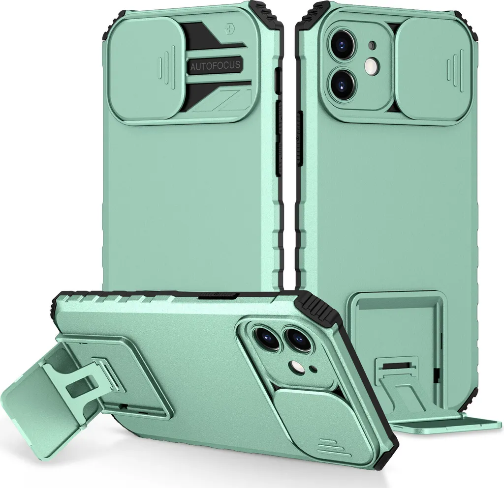 Cover iPhone 12 Anturto Turchese Protezione Militare con Supporto