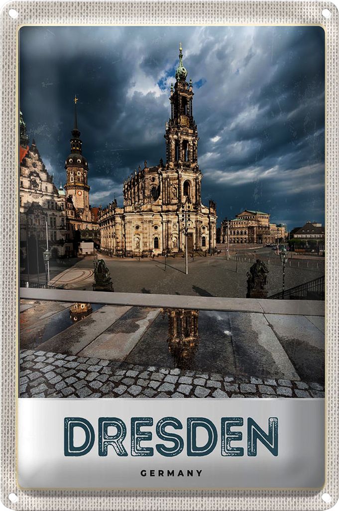 Blechschild Reise 40x30cm Dresden Deutschland Architektur Stadt