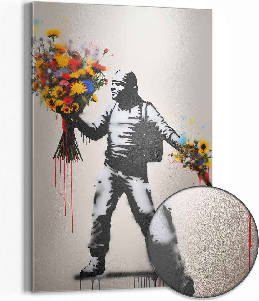 DEQOART Magnettafel Metall 60x90 cm 'Blumen der Lebenskraft' Whiteboard Pinnwand Büro