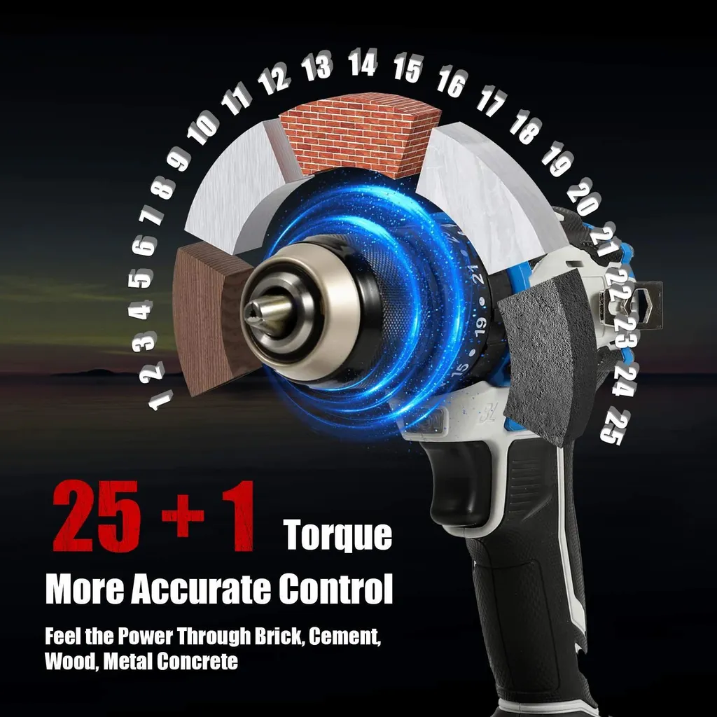 Tournevis électrique brushless à couple variable avec double batterie - 2