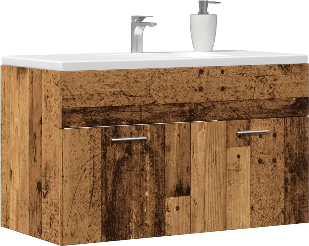 Mobile Lavabo 90x38,5x46 in Legno di Recupero - Arredo Bagno Vintage