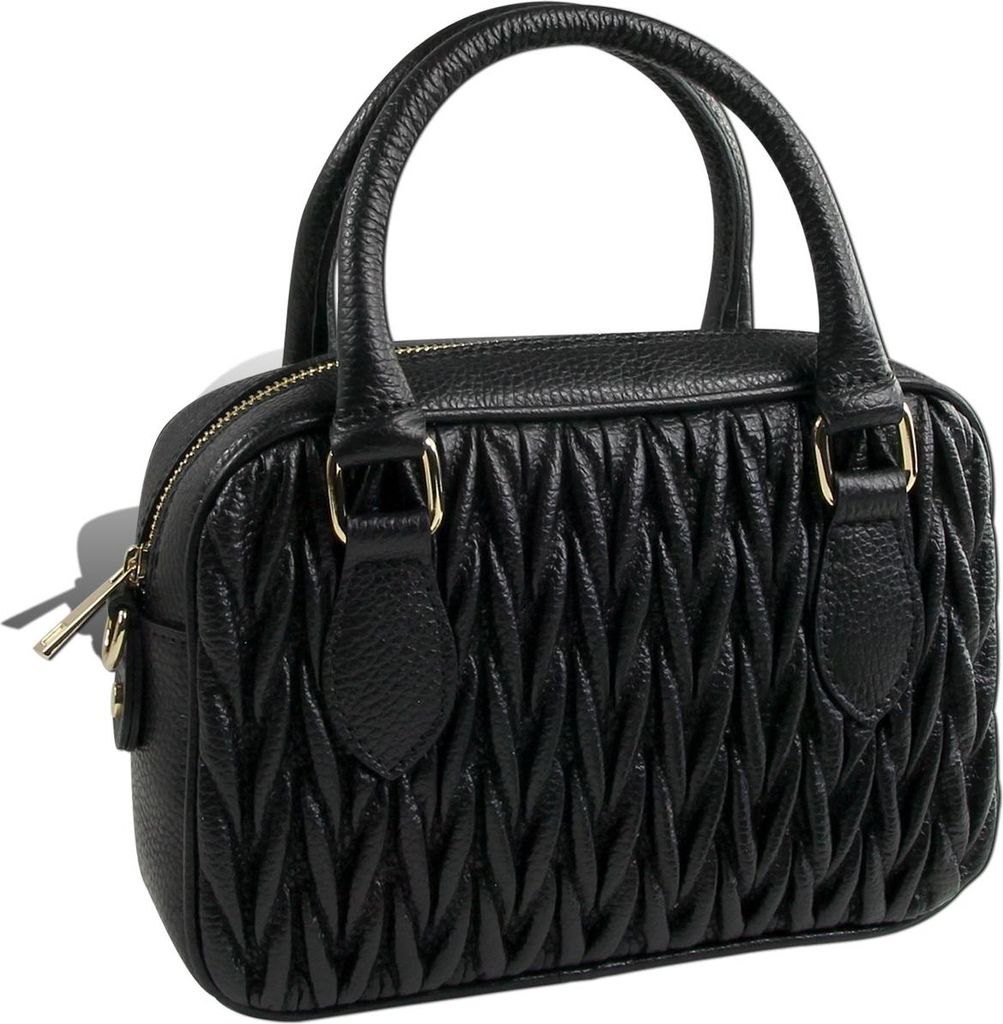 Damen Toscanto Handtasche Schultertasche Tasche schwarz Leder D2OTTM815SS