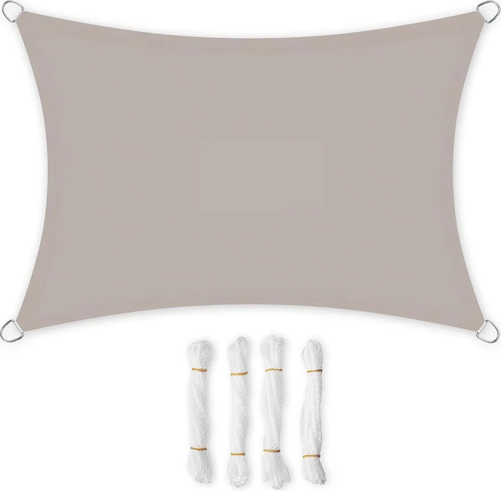 Toile d'ombrage 3x4m imperméable taupe pour terrasse et pergola de jardin