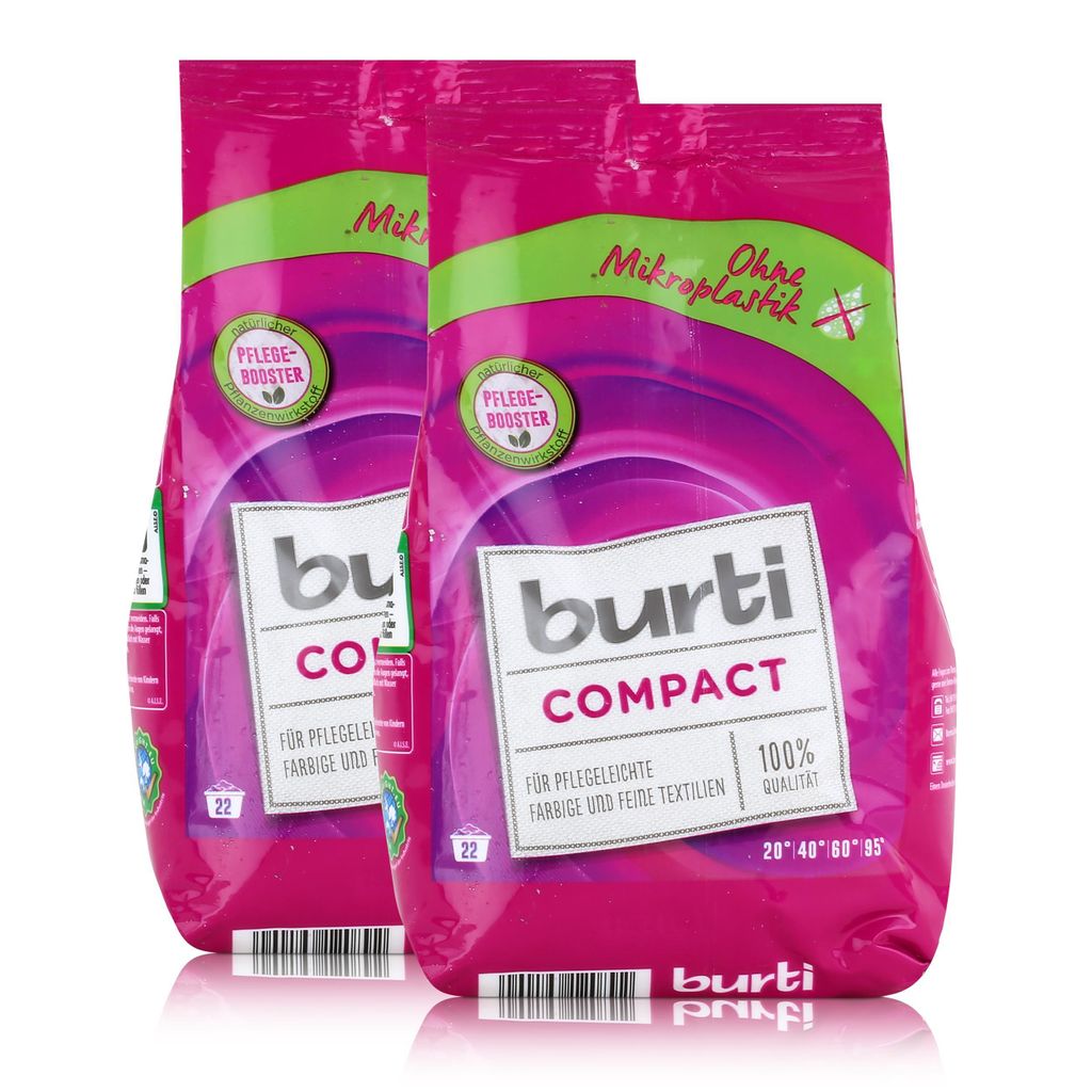 burti Compact Feinwaschmittel 1,3kg- Waschpulver (2er Pack)