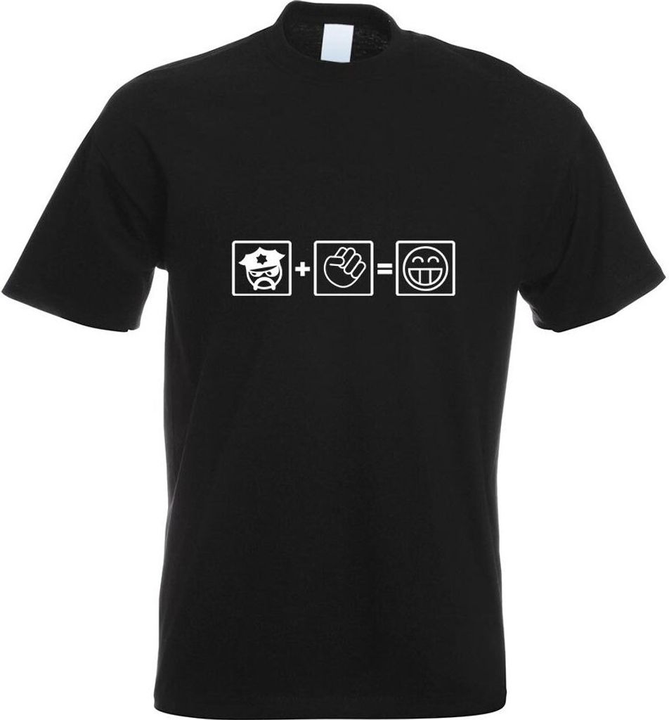 Kiwistar - T-Shirt - schwarz - Cop Formel Motiv Bedruckt Funshirt Design Print - mit Motiv Bedruckt - Funshirt Design - Sport - Freizeit - Herren - XL
