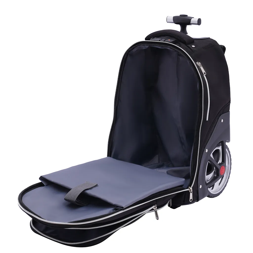 Sac à dos à roulettes informatique et bagage cabine noir polyvalent - 6
