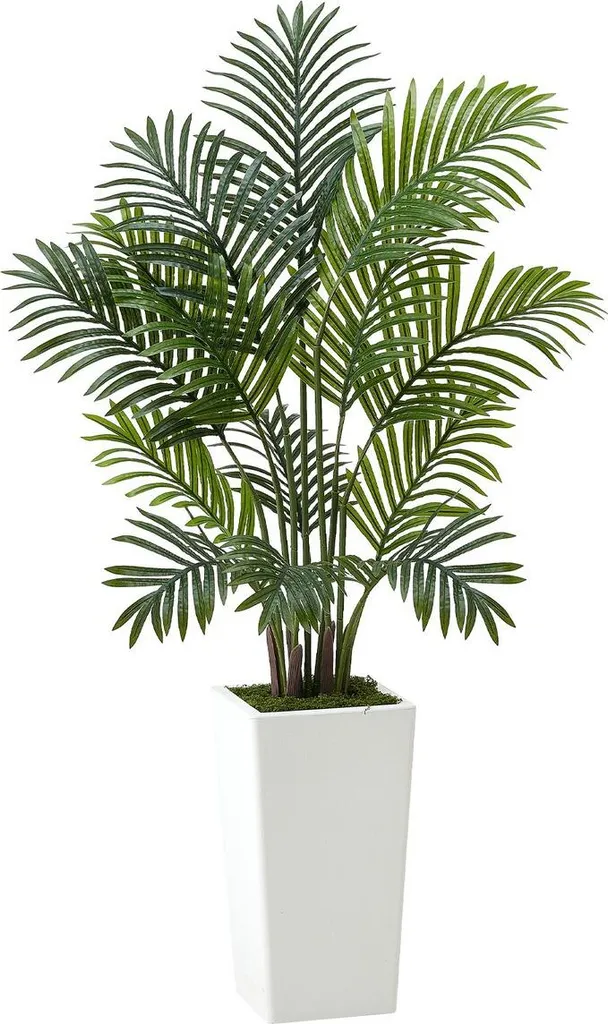 2 palmiers Areca artificiels 121cm : verdure sans entretien en pot