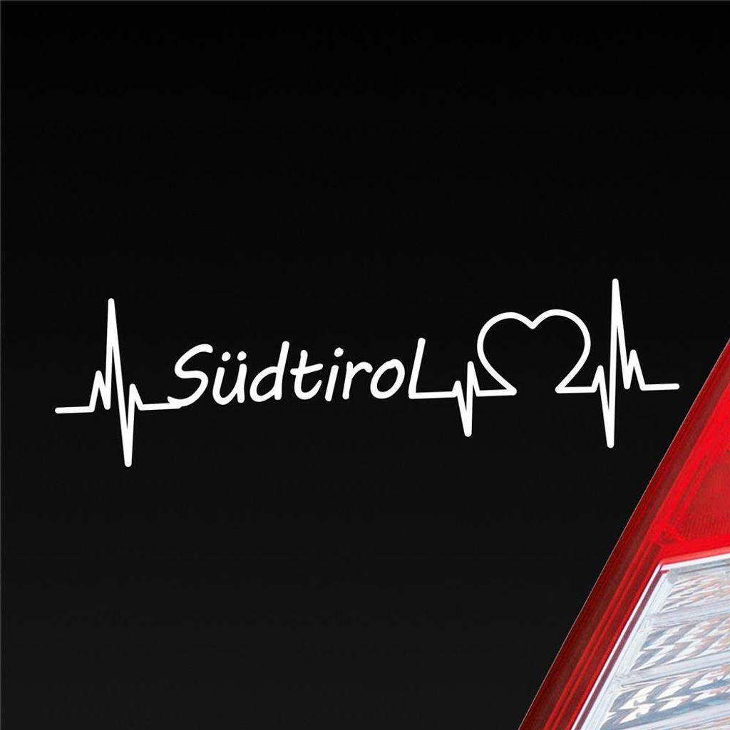 HUURAA! Auto Aufkleber Südtirol Puls Herzschlag Fun Sticker Heckscheibenaufkleber Autoaufkleber mit Ferien Region Motiv 19x5cm