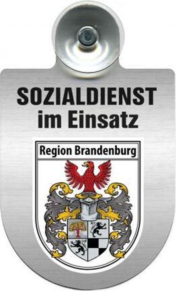 Einsatzschild Windschutzscheibe incl. Saugnapf - Sozialdienst im Einsatz - 309388 - incl. Regionen nach Wahl Color - Region Brandenburg