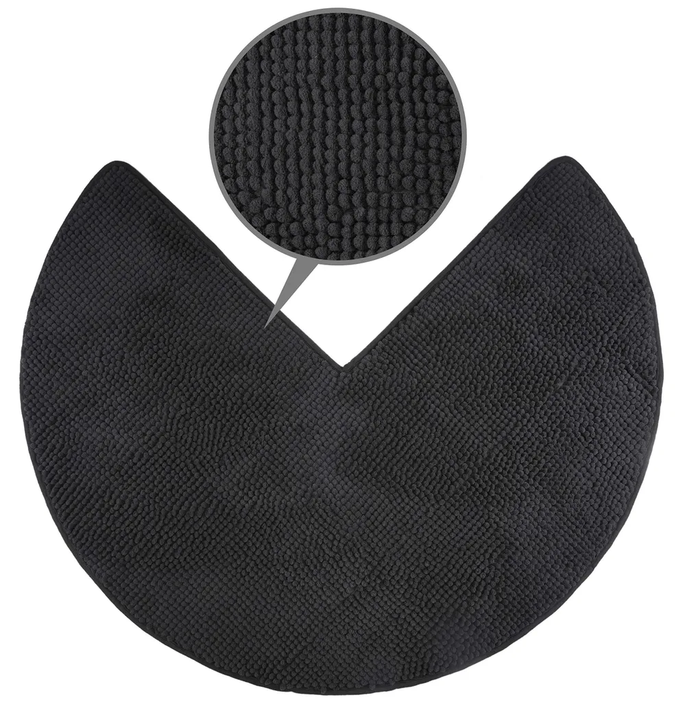 Tapis de bain spécial douche d'angle 45 cm gris anthracite sécurisé