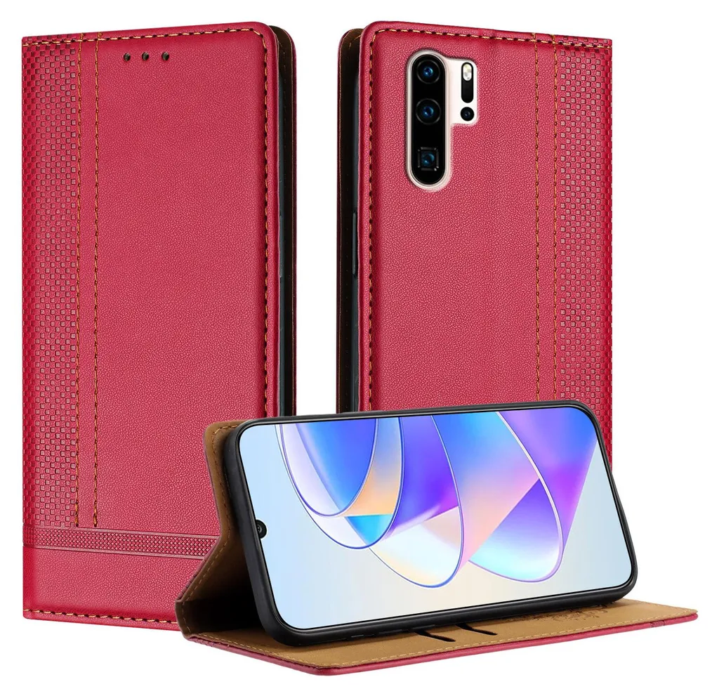 Custodia Rosso Passione Huawei P30 Pro - Look Pelle e Stand Video