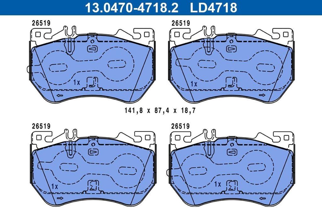 ATE Bremsbeläge Satz Vorne passend für MERCEDES-BENZ C-Klasse T-Modell (S206) 13.0470-4718.2