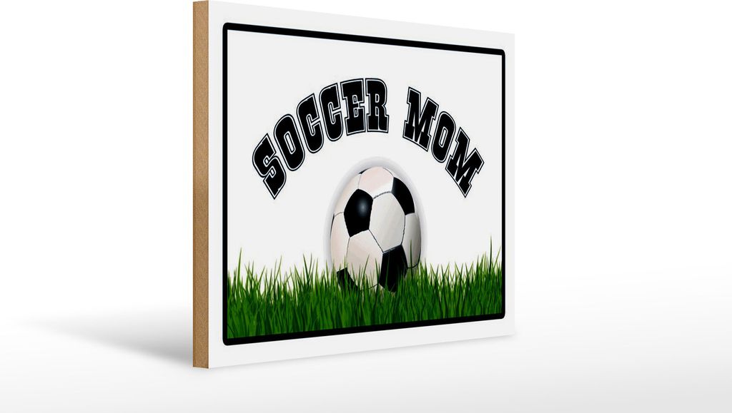Holzschild Soccer Mom Fußball Mutter, 40x30 cm, Produktbild 