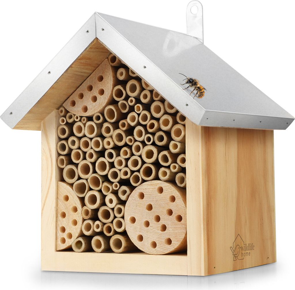 WILDLIFE HOME Bienenhotel mit Metalldach, Wildbienen Produktbild 