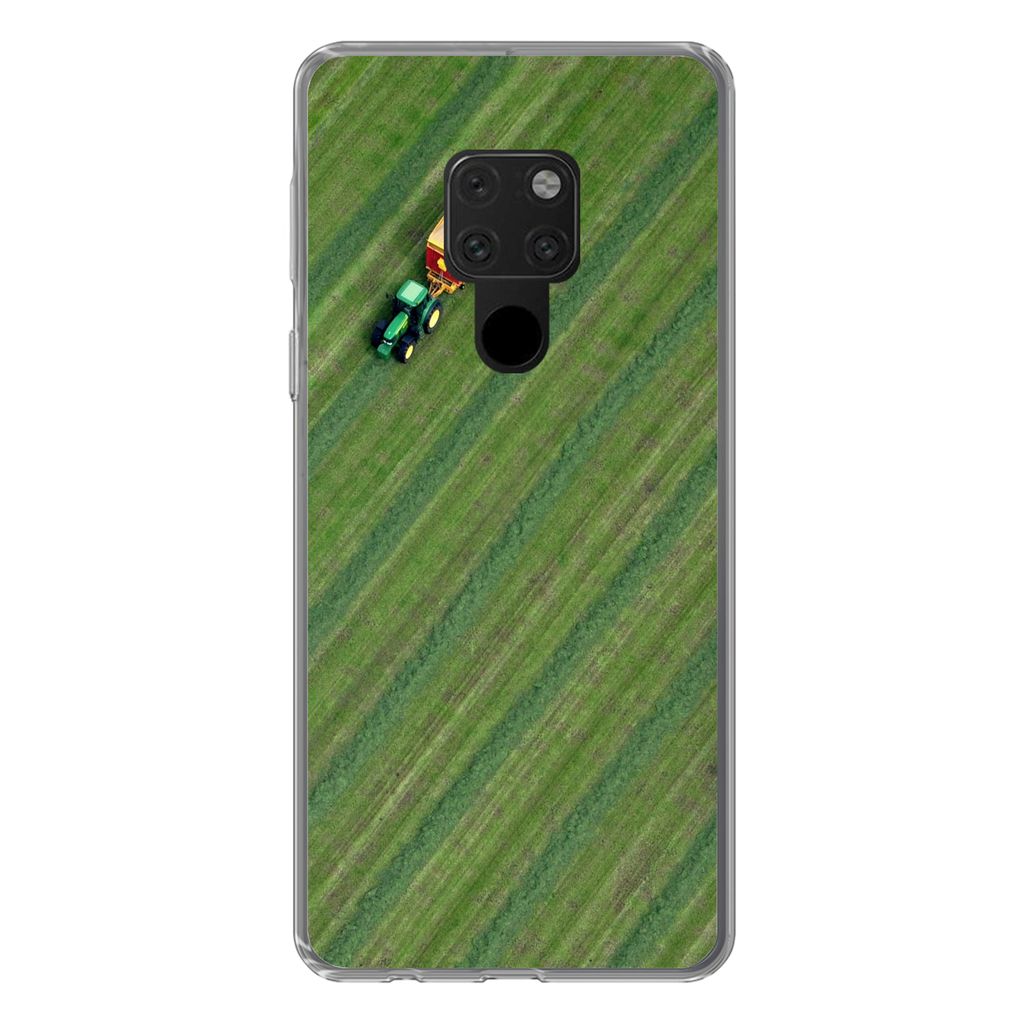 MuchoWow Handyhülle Schutzhülle Hülle für Huawei P40 Lite Zugmaschine - Anhänger - Grün Silikon Softcase Handy Hülle - Handy