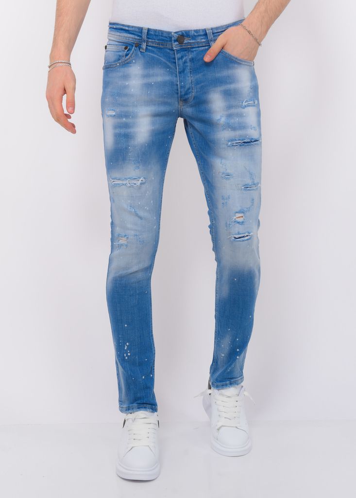 Blue Ripped Skater Hosen Slim - 31