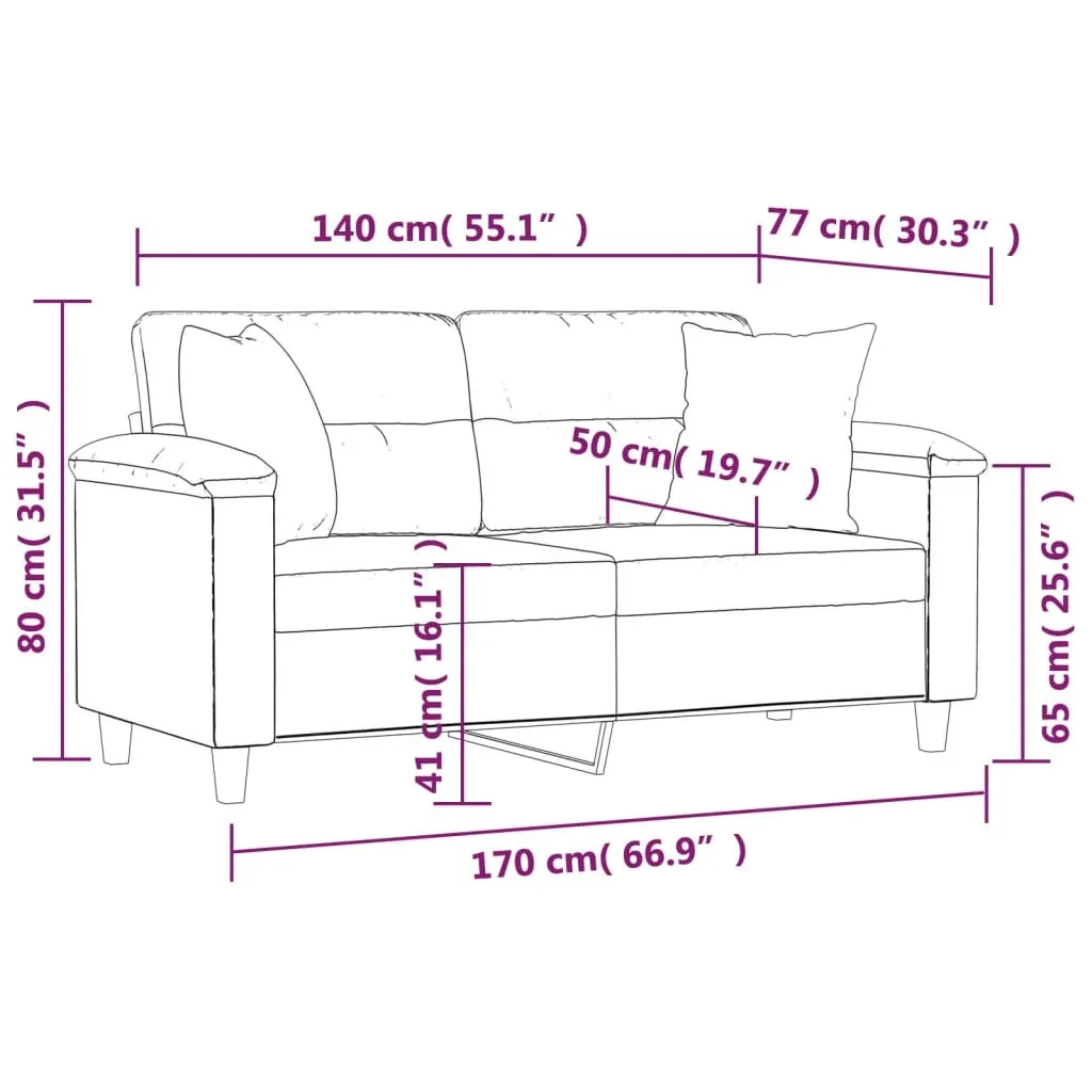 Canapé microfibre beige 140 cm - Assise confortable et oreillers doux