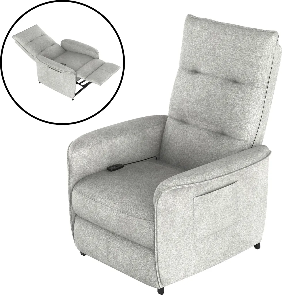 Fauteuil relax électrique inclinable Savukoski gris clair ergonomique