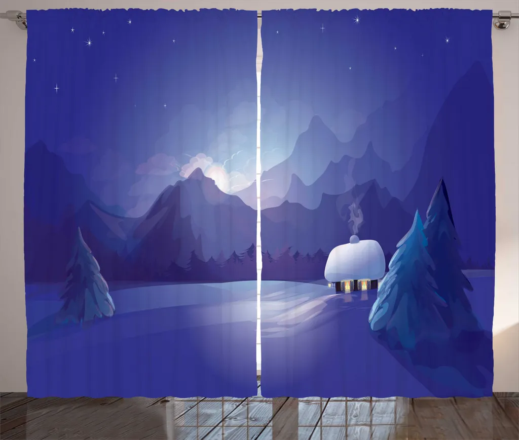 ABAKUHAUS Rideau à Fronces de Chambre Snowy Mountains 280x225 cm Violet