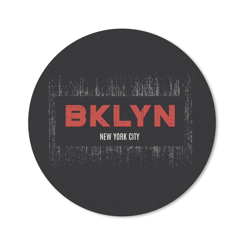 MuchoWow Mauspad Mousepad New York - Brooklyn - Rot 30x30 cm - Mousepads - Maus Mat - Pad - Mausunterlage - Tischunterlage - Schreibtischmatten