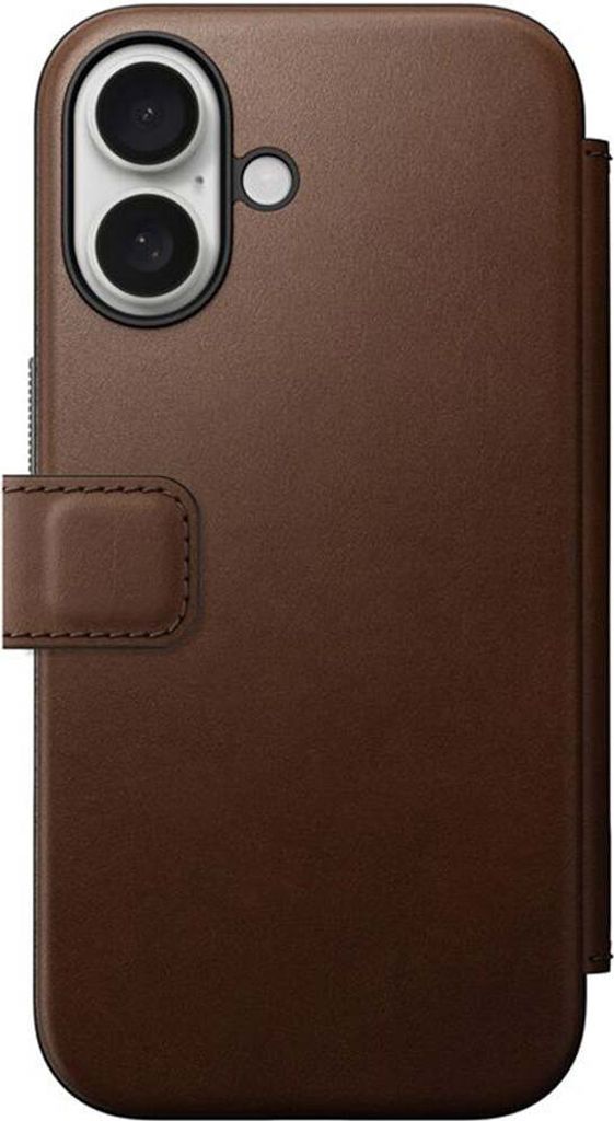 Nomad Modern Leder folio iPhone 16 – Entwickelt einzigartige Patina mit der Zeit – 3 Kartenfächer und 1 Geldfach – Abnehmbarer magnetischer ...