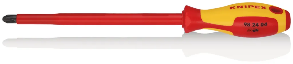 Tournevis PH 4 Knipex pointe brunie 200mm manche ergonomique 98 24 04