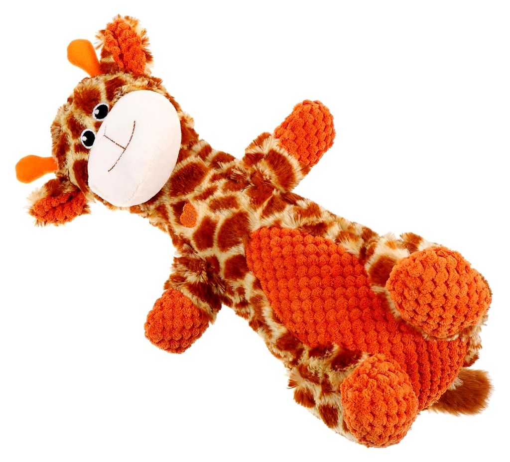Quietschendes Hundespielzeug Giraffe aus weichem Plüsch – Zahnreinigendes Kauspielzeug für kleine Hunde – Interaktives Haustierspielzeug zur ...