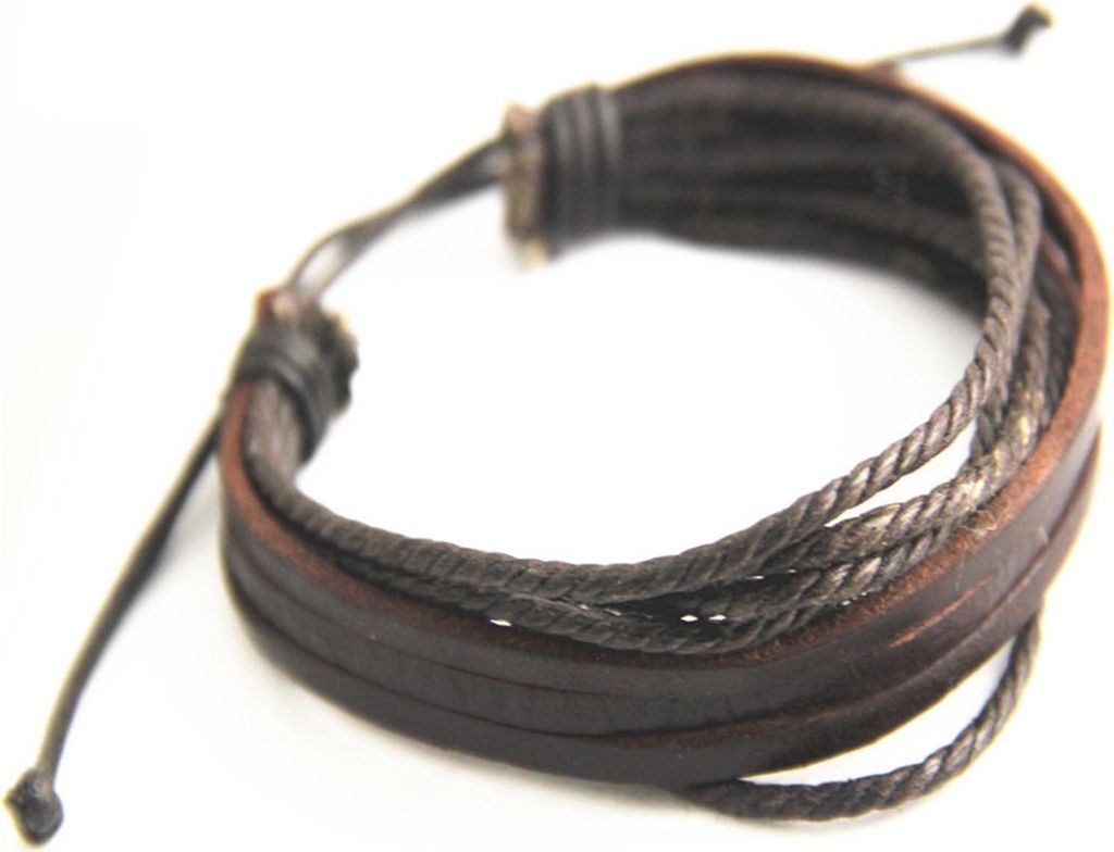 Herren-Armband, Vintage-Stil, mehrlagig, Kunstleder, All-Match-Armband für Männer als Geschenk-Braun