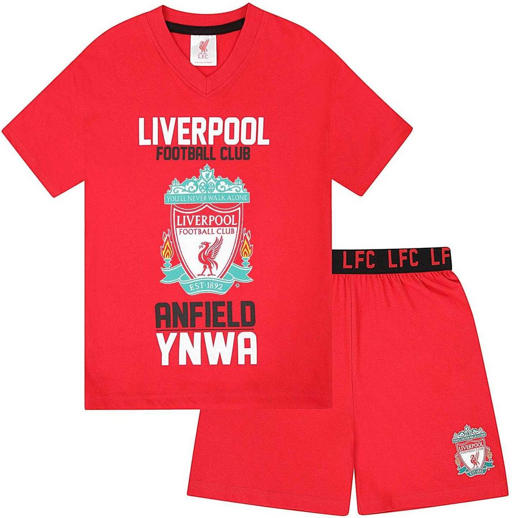 Liverpool FC - "Anfield YNWA" Schlafanzug mit Shorts für Jungen GF906 (122) (Rot)